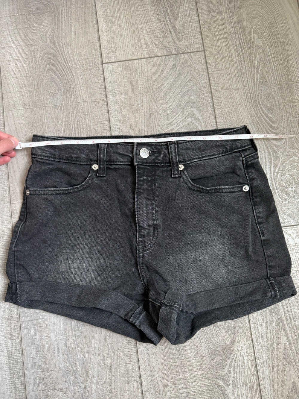 wild fable Black Rolled-Hem Denim Shorts - Picture 7 of 9